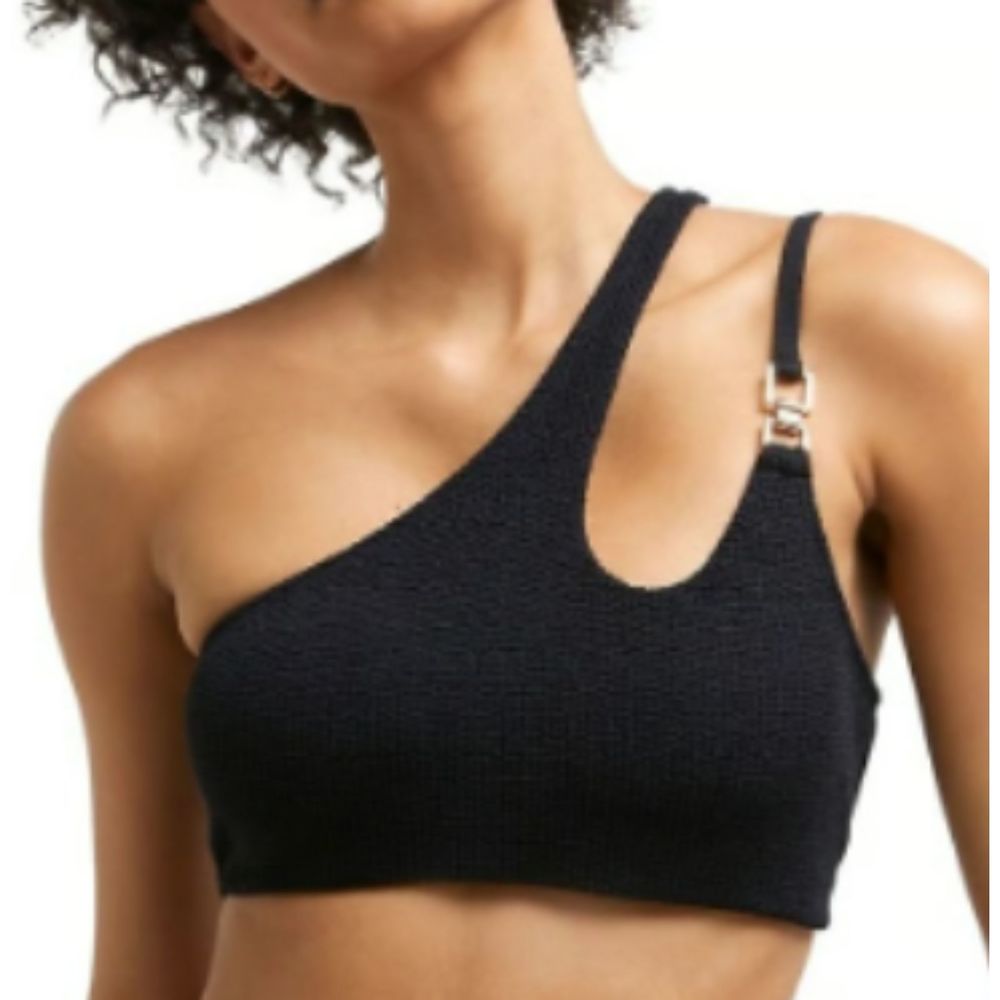 NWT* River Island Cut Out Asymmetric Black Bikini Top - Size 18